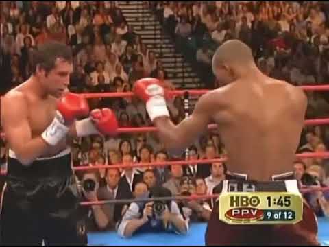 Bernard Hopkins kos Oscar De La Hoya Round 9 to become the 1st undisputed champion in the 4 belt era