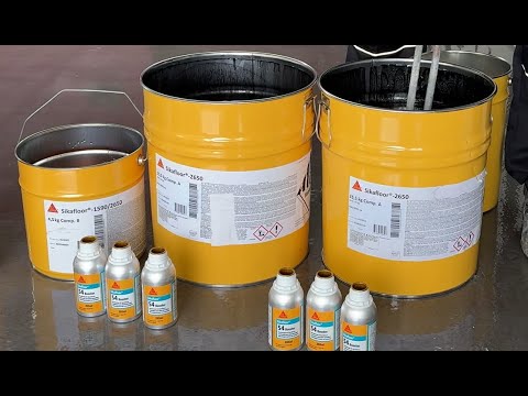 Sikafloor®1590/2650: 3 Schichten an einem Tag - Grundierung, Egalisierung und Verlaufsbeschichtung