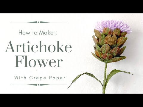 *Free Template* MAKING ARTICHOKE FLOWER with CREPE PAPER | step to step tutorial