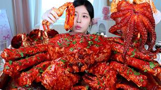 Download lagu ASMR MUKBANG | King Crab Seafood Boil! Octopus, Shrimp, Abalone, Clams, Crab Shell Bibimbap. mp3
