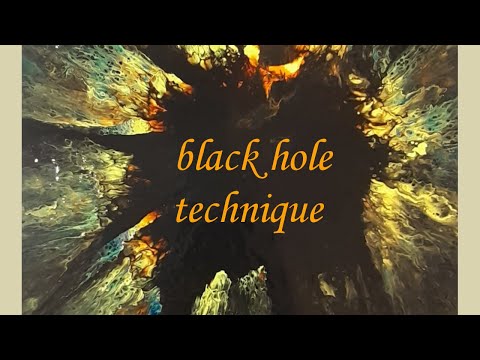 The black hole inspired technique/ fluid acrylic pour / blow dryer technique