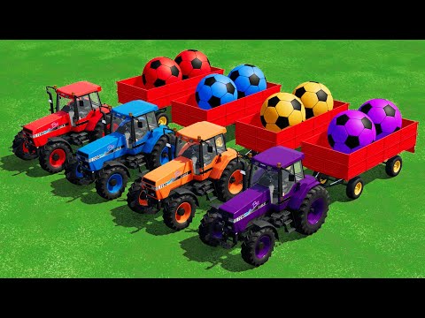 CLAAS TRACTORS vs JOHN DEERE vs PORSCHE vs COLORED PARKOUR - Farming Simulator 22