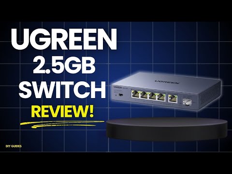 UGREEN 2.5Gb Switch, 6-Port Ethernet Switch, 5 x 2.5Gb + 1 x 10Gb SFP+, Standard/Link Aggregation to 5Gbps/VLAN 3 Modes, Plug & Play Metal Unmanaged Ethernet Splitter, Desktop/Wall Mount, for NAS, PC video review thumbnail