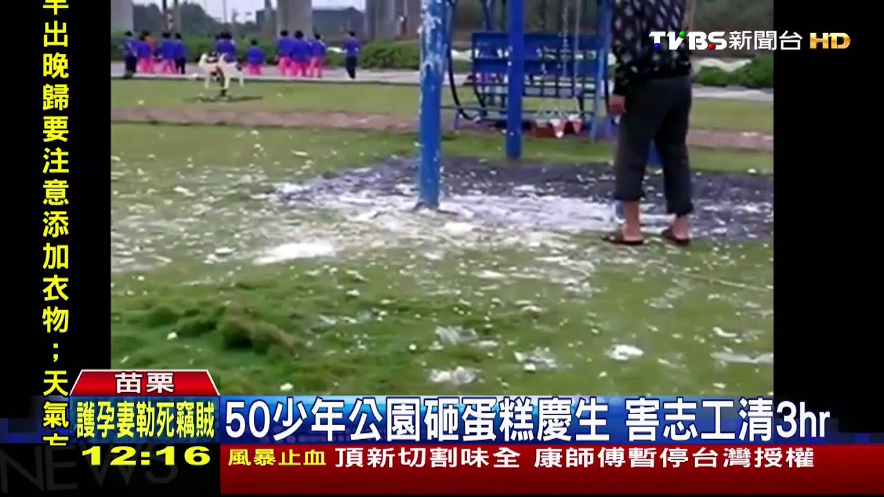 50少年公園砸蛋糕慶生 害志工清3hr