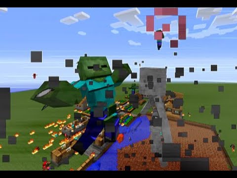 Zombie Titan vs Skeleton Titan Minecraft Mob Battle (1.7.10 java)