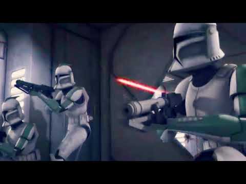 Star wars the clone wars green company vs super battle droids  we will rock you