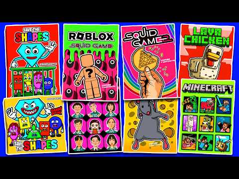 Save the Shapes VS Squid Game Blind Bag Game Book | Lava Chicken | Unboxing | ASMR