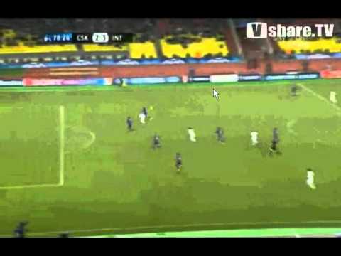 CSKA Moscow vs Inter Milan 2-3 - Mauro Zarate Goal 27.09.2011