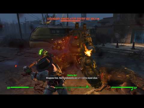 Fallout 4 - Helping Provisioners Fighting Legendary Sentry Bot
