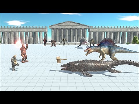 2 VS 2 INFERNALS WITH MUTANT VS AQUATIC WITH CARNIVORE DINOSAURS - Animal Revolt Battle Simulator