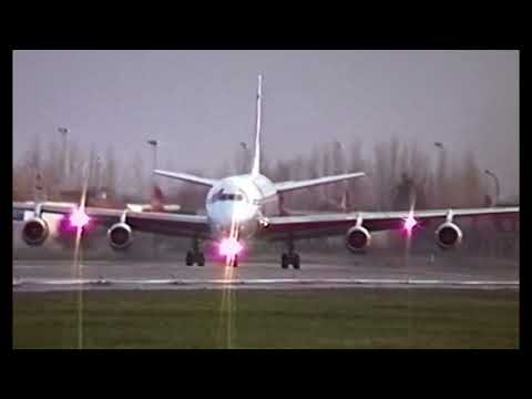 DOUGLAS  DC-8   9G-MKF take off , Ostend Airport