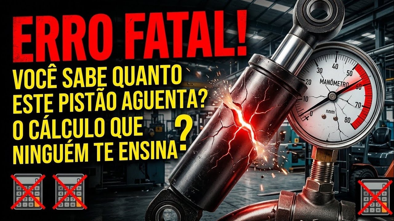 Vídeo aula sobre cálculo da força do pistão hidráulico