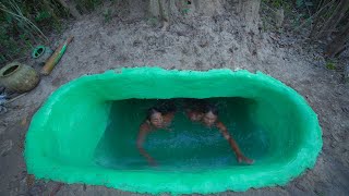 Build The Most Color Underground Tunnel Swimming Pools