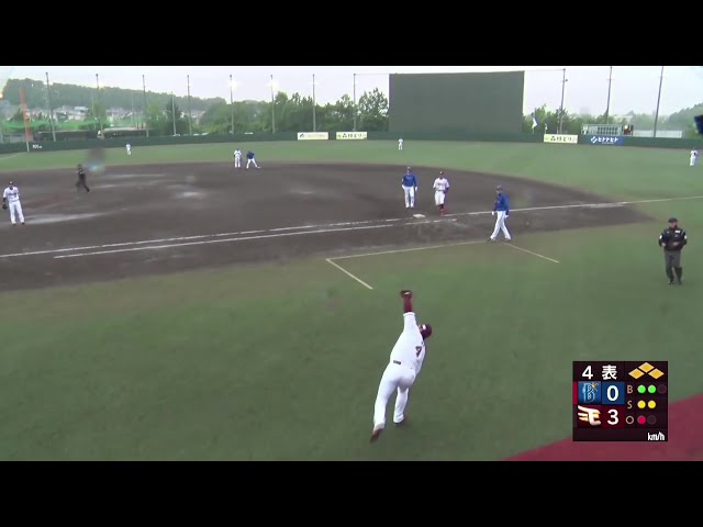 【ファーム(ノーゲーム)】イーグルス・阿部寿樹 ファウルゾーンに打ち上がり風に流された打球をナイスキャッチ!! 2025年6月3日 東北楽天ゴールデンイーグルス 対 横浜DeNAベイスターズ