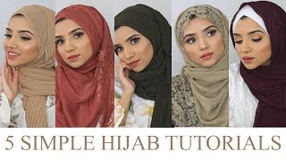 5 SIMPLE HIJAB STYLES ft. Niswa Fashion | SAIMASCORNER
