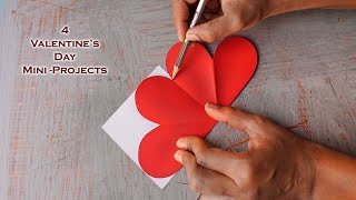 4 Beautiful Valentines Day card ideas| Handmade Valentines Day cards