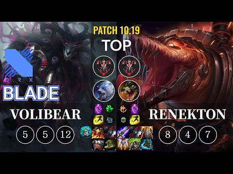 DRX Blade Volibear vs Renekton Top - KR Patch 10.19