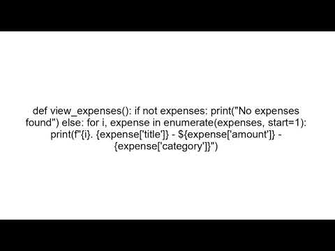 Build An Expense Tracker In Python Beginner Project Tutorial