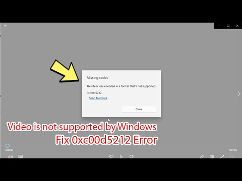 Fix missing codec 0xc00d5212 windows 10 / windows 11