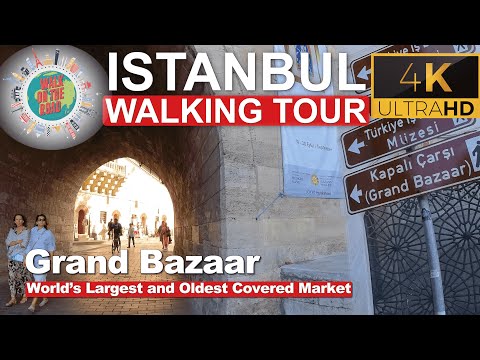 Eminonu |Grande Bazar (Kapalı Çarşı) | Excursão a pé por Istambul (4k Ultra HD 60fps) | 2023 | Turquia