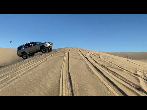 Jumping the 4Runner in pismo beach on Bilstein 8112s