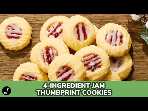DELICIOUS 4-Ingredient Jam Thumbprint Cookies Recipe