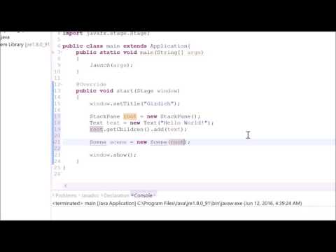 Java Tutorial 52 (JavaFX / GUI) - Creating a Window with Text