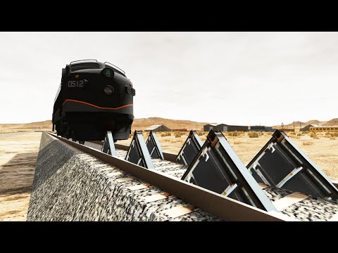 Train Vs Massive Speed Bumps | Train Accident #4 | Beamng Drive | Beamng Tuf 🚓🚓🔥🔥