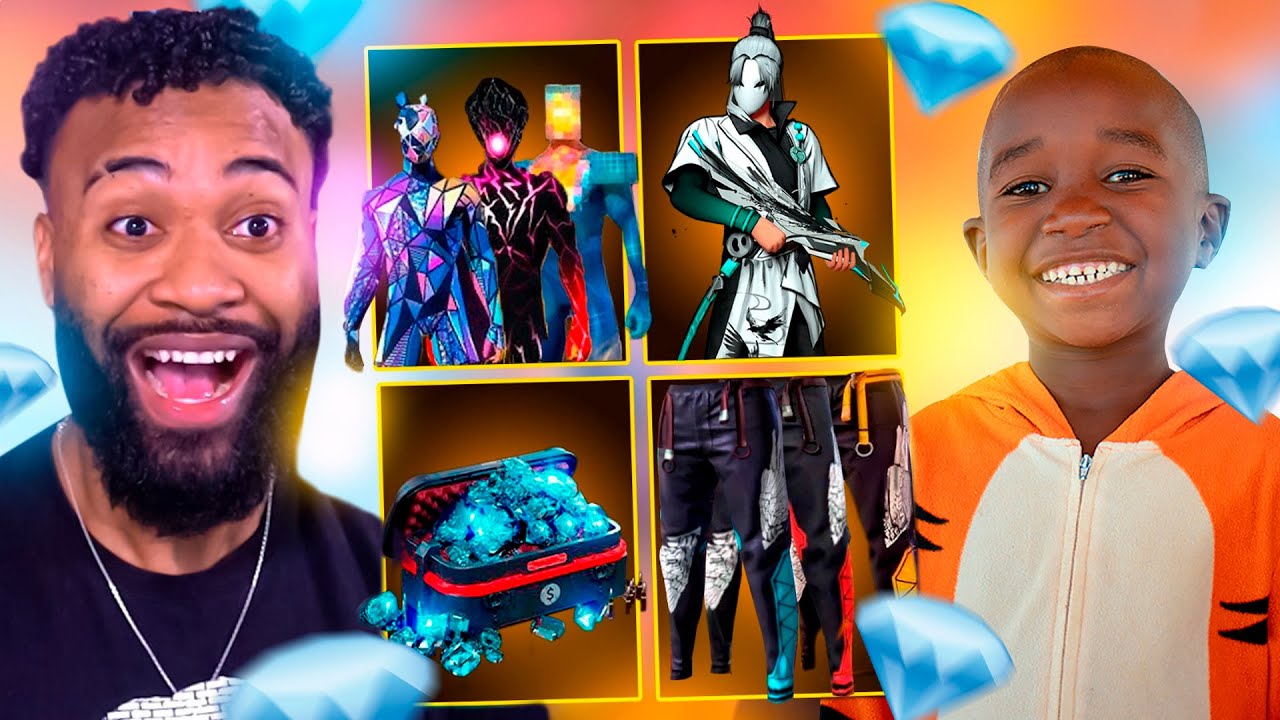 COMPREI 10.000 MIL DIAMANTES E TRANSFORMEI A CONTA DESSA CRIANÇA HUMILDE NO FREE FIRE