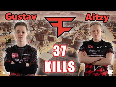 FaZe Gustav & Aitzy - 37 KILLS - AUG+Mini14 - SQUADS - PUBG