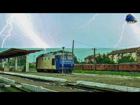 ⚡🚆Jimmy 64-1138-8 in Furtuna/Thunderstorm in Gara Satu Mare Station - 29 June 2018🚆⚡
