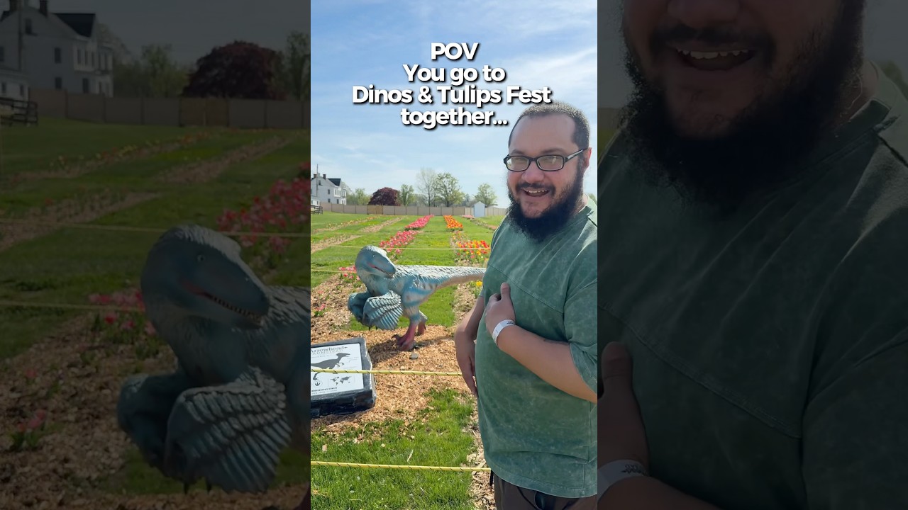 Nicole really loved the dinosaurs! 🦖🤣 #dinosaur #dinosaurs #couple #funny #funnyvideo #tulip