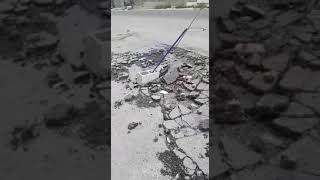 Calles en mal estado en colonia Teresitas Saltillo