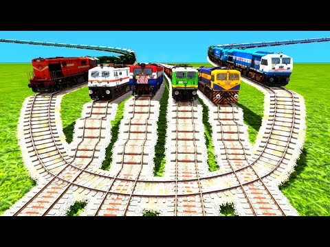TRAINS MOST CRAZIEST CROSSING ON BIGGEST SHARP U TURN & 4 STAIR RAILWAY TRACKS|Train simulator 2024|