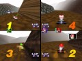 Mario Kart 64 Netplay Choco Mountain 4 Player Race