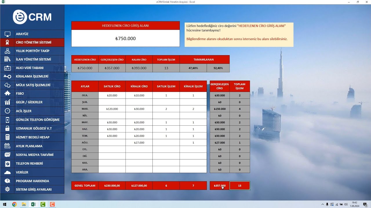 Emlak Yönetim Sistemi | Menü Tanıtım - Ciro Yönetim Sistemi - 3
