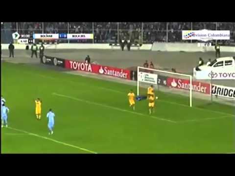 Gol de  carrizo  en el  ultimo  minuto boca 1-1 bolivar