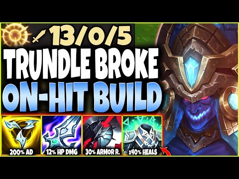 On-Hit TRUNDLE Build BROKE ~ kill any target with 3 HITS while IMMORTAL 🔥 LoL Trundle s12 Gameplay