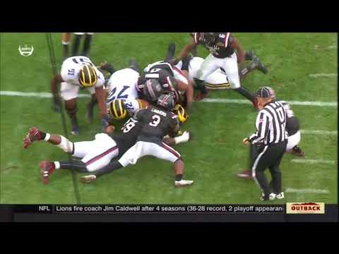 2018 Outback Bowl USC vs Michigan - Javon Kinlaw Forced Fumble, Chris Lammons Recovery