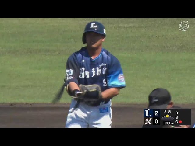 【ファーム】6試合連続安打中!! ライオンズ・蛭間拓哉 追加点となるタイムリー2ベースヒット!!  2023年4月27日 千葉ロッテマリーンズ 対 埼玉西武ライオンズ