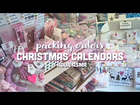 1 HOUR ASMR Packing Orders! | Mystery Scoop Christmas Calendars🩷