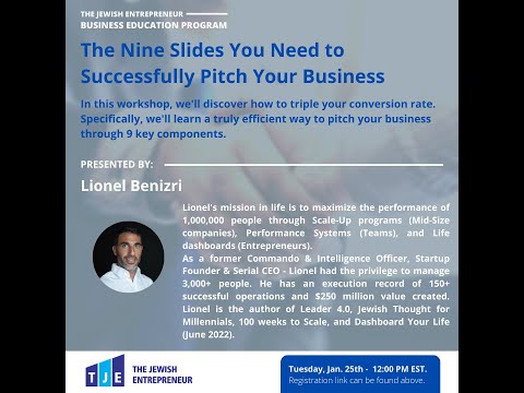 The 9 steps you need to successfully pitch your business by Lionel Benizri