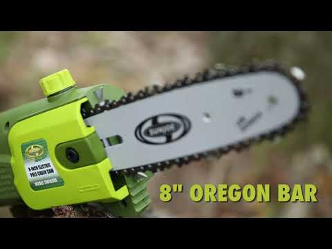 Sun Joe SWJ800E 8-Inch 6.5-Amp Telescoping Electric Pole Chain Saw with Automatic Chain