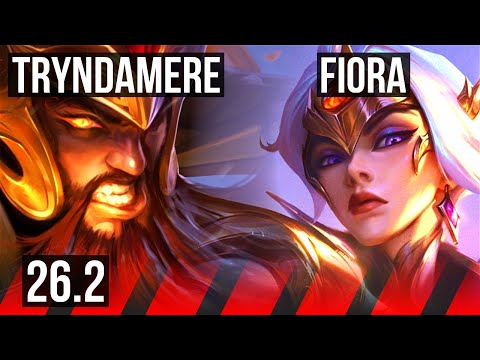 TRYNDAMERE vs FIORA (TOP) | Good KDA: 8/1/9, 4k gold comeback | KR Master | 26.2