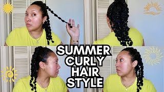 PERFECT Spring + Summer Curly Hair Style - BUBBLE PONYTAILS