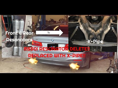 M550i RESONATOR DELETE!! REPLACED WITH X-PIPE!! BEFORE AND AFTER SOUNDS!!! 2018 BMW M550i XDRIVE