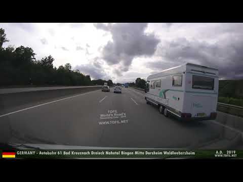 1061 GERMANY - Autobahn 61 Bad Kreuznach Dreieck Nahetal Bingen Mitte Dorsheim Waldlaubersheim 2019