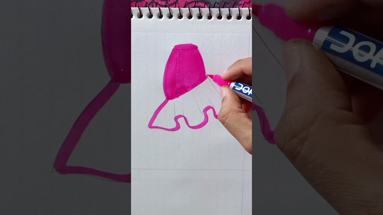 how to draw fril skirt#frilldress #skirt #skirts #fashionable  #viral #ytshots @umanfashions