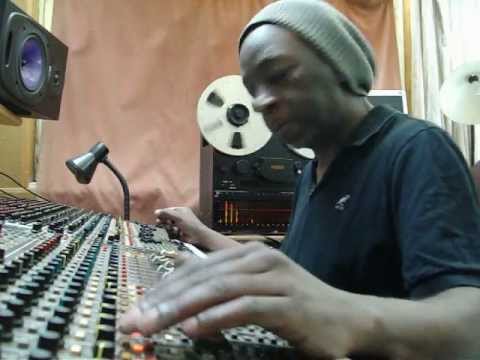 Ian Irie pre mixing the dub mix of ' Fade Away' in the Studio