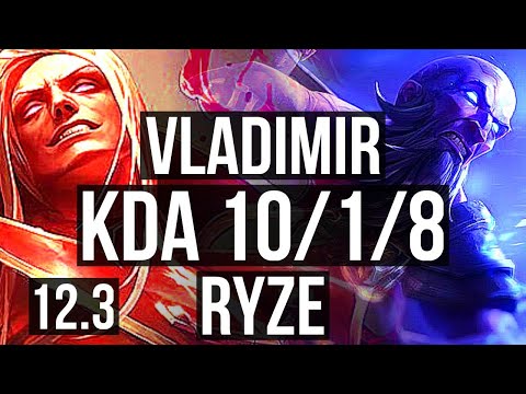 VLAD vs RYZE (MID) | Rank 3 Vlad, 10/1/8, 2.3M mastery, 500+ games | EUW Challenger | 12.3